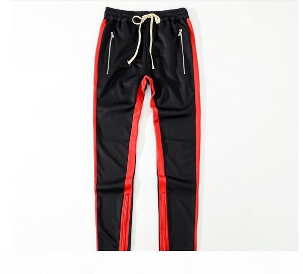 

2018 new green colour fear of god fifth collection casual sport side zipper casual sweatpants men hiphop jogger pants 4 style, Black