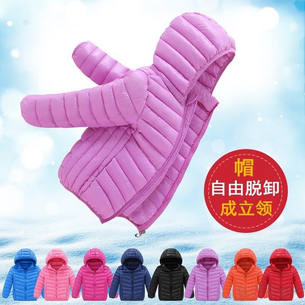 

clothing new children's girl's light down cotton padded clothes boy's short baby coat, Blue;gray