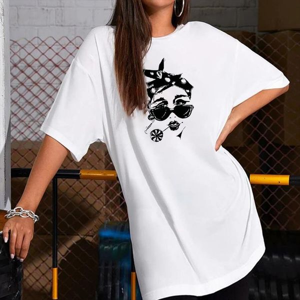 

summer women dresses fashion vogue girl loose print mujer white mini dress plus size casual streetwear short sleeve vestidos, Black;gray