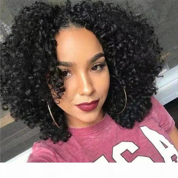 

diva 150% density curly lace front human hair wigs with baby hair pre plucked 13x6 short human hair bob wigs brazilian remy, Black;brown