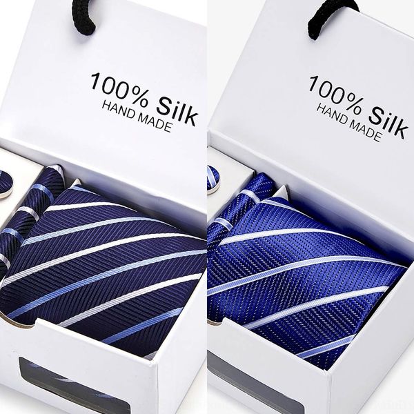 

chhw 35 arrow men business box formal tie wedding fashion ties leisure slim tie narrow color necktie skinny stripe date tie men par, Black;blue