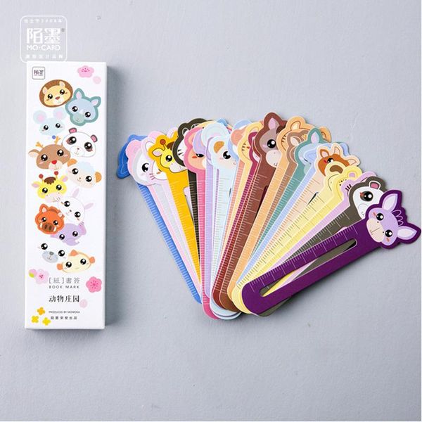 

30 pcs pack cute animals garden hard paper bookmark mark of page decorative kids gift h wmtfpm