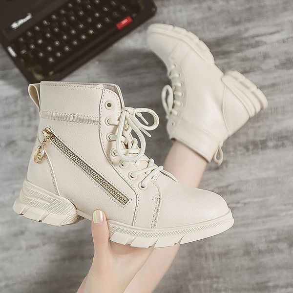 

winter boots women shoes 2020 warm fur plush sneakers women snow boots lace-up ankle winter shoes woman botas mujer, Black
