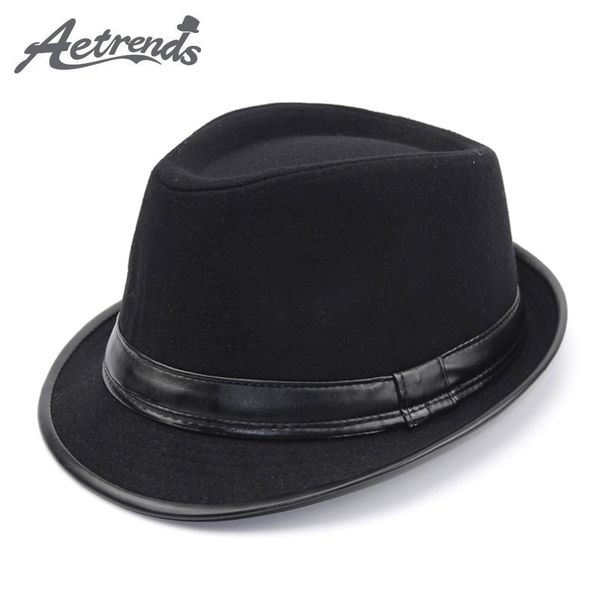 

aetrends] england style fedora jazz hat men vintage wool felt winter hat panama cap z-5312 q1216, Blue;gray