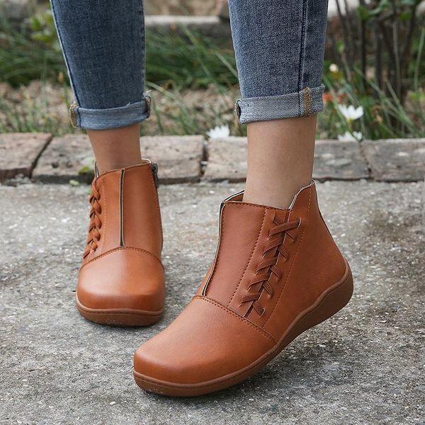 

new autumn and winter snow boots fat british wind retro boots high quality, Black