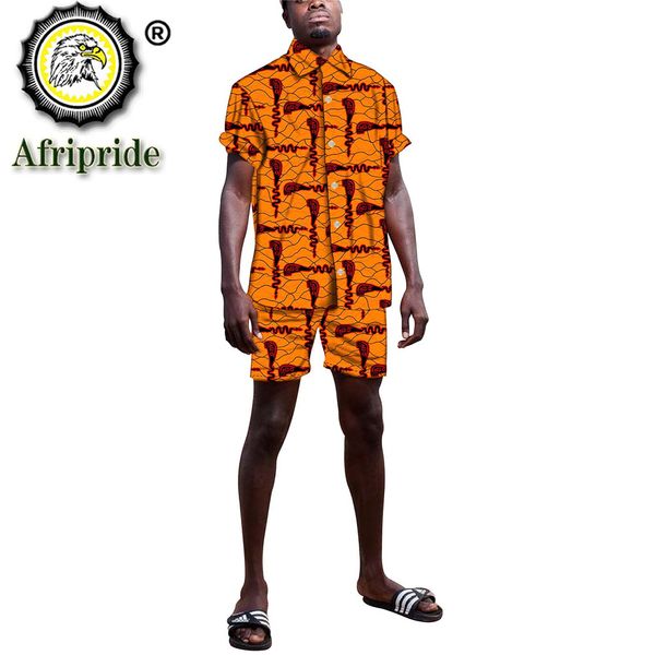 

african men clothing set print shirts and pants set crop short sleeve blouse shorts suit dashiki outfits tracksuit s2016014, Gray