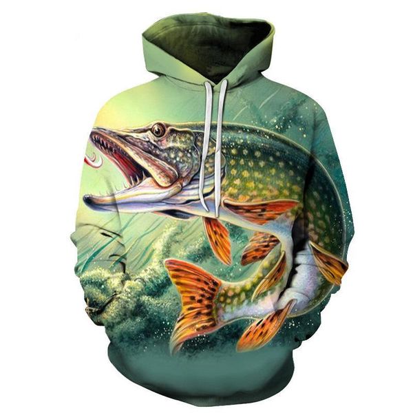 

fashion new fishing men's hoodies 3d print autumn outdoor carp casual sweatshirt funny hoodies men oversized hoodie, Black