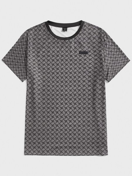 

men letter patched contrast trim tee f9uu#, White;black