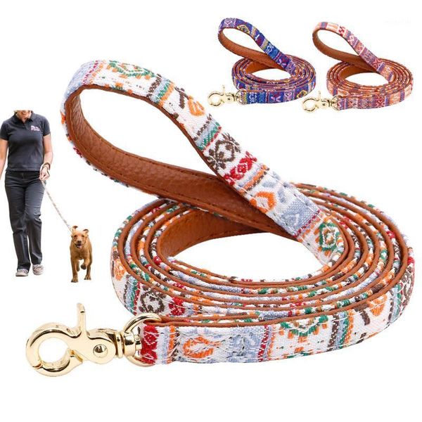 

dog collars & leashes 4ft pet leash puppy cats walking lead rope padded leather for small medium dogs with soft handle1
