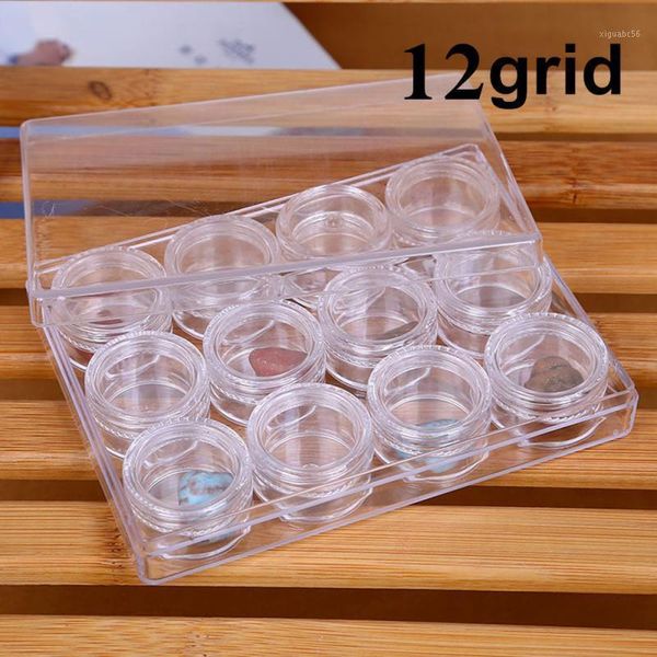 

small transparent 12 compartment storage box plastic bottle jewelry box cosmetic creative storage bottle1