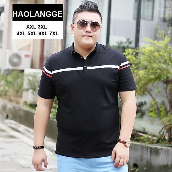 

haolangge brand plus size 3xl 4xl 5xl 6xl 7xl suit 70- 150kg mens t-shirt turn down collar 581, White;black