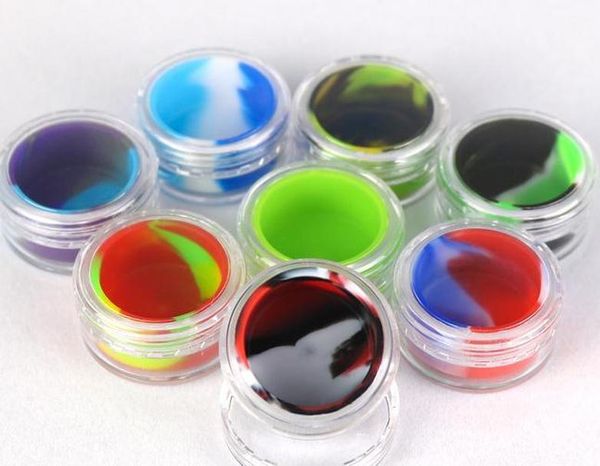 

5ml original round deep plastic custom wax bho oil dab shatter 5 ml silicone lined container silicone jars dab wax