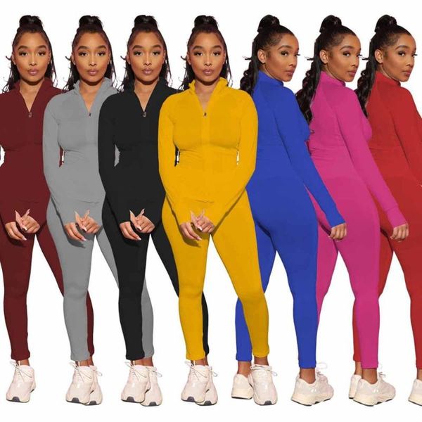 

running sets tracksuit women fashion solid full sleeve zip jacket sports pants jogging suits for survetement femme ensemble 2 pieces, Black;blue