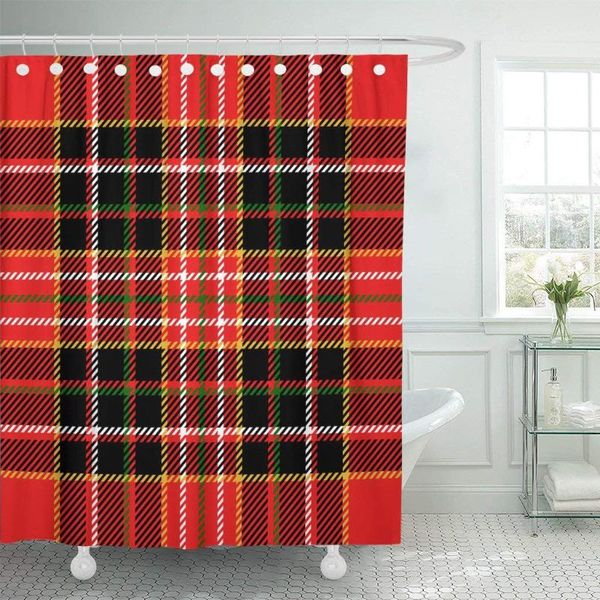 

shower curtains red plaid tartan pattern green christmas scottish xmas britain curtain waterproof polyester fabric 60 x 72 inches set