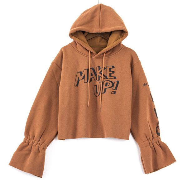 

2021 new spring elegant extension like printed letters swallow spoiled tissue hoodies short women  fits all lh8x, Black