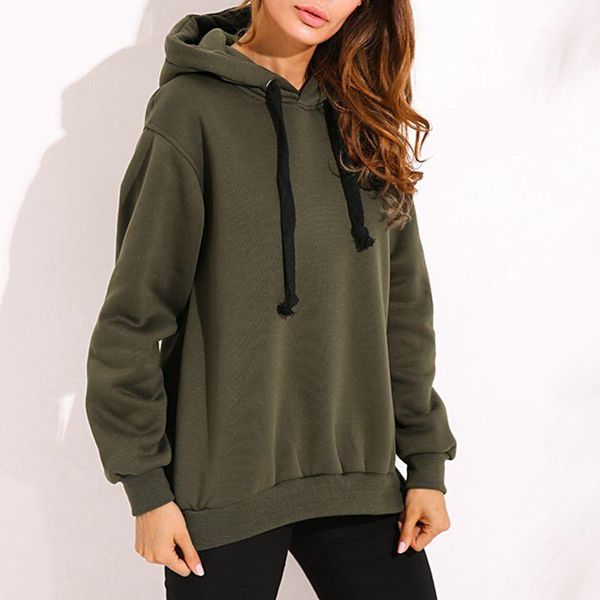 

autumn women sweatshirt zanzea fashion hoodies long sleeve pullovers casual hooded side zip sweatshirts solid plus size1, Black