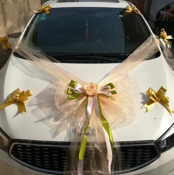 

decorative flowers & wreaths wedding car auxiliary simulation bow knot articles decoration fleet rose caravan silk