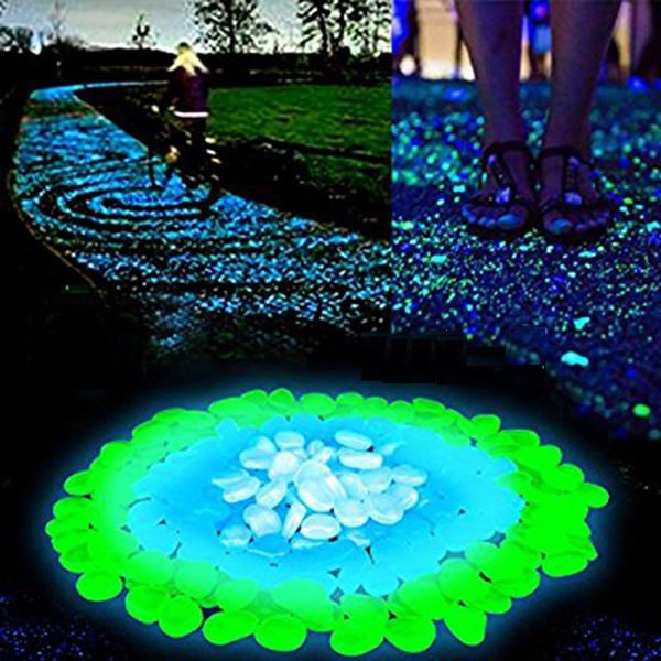 Glow in the Dark Garden Pebbles Oudoor Walkways Lawn Glow Stones Garden Pietre luminose luminose fluorescenti
