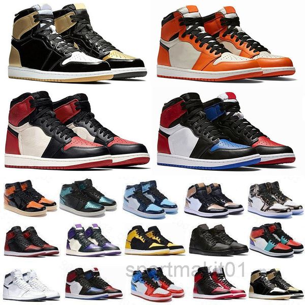 

2020 with box jumpman 1 1s mens basketballs shoes obsidian unc twist travis scotts turbo green chicago sport trainers sneakers size hj3n