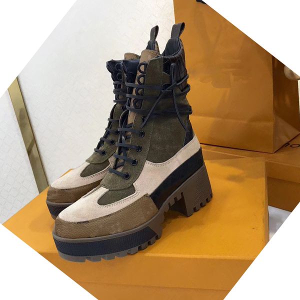 

women's platform desert boots with fashion leisure lady martin boots and ankle ankle boots 5cm (with box) big size 35-42, Black