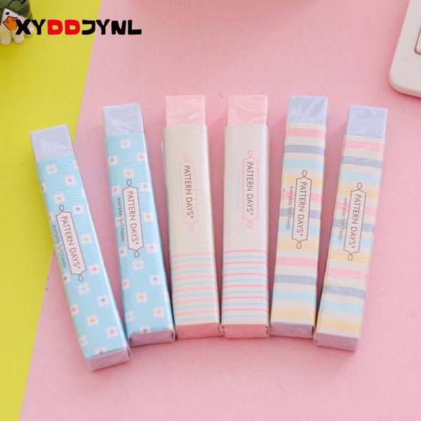 

1 шт на канцтовары kawaii милая полоса розовый резиновый карандаш ластик ребенок подросток хороший подарок эсколар школьные принадлежности h