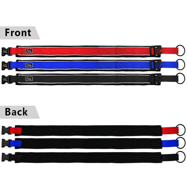 

adjustable comfort thick padded nylon dog collar reflective for small medium large breeds blue red black bbyyej