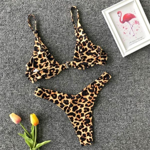 

bikinis set leopard v-bar underwired bikini 2021 women swimwear female swimsuit two-pieces bather bathing suit1