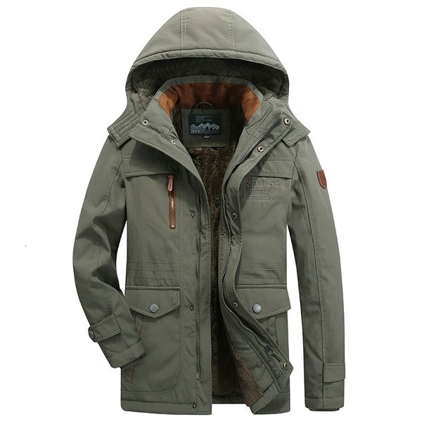 

2021 new winter thick wool with hood parkas jackets for male cargo clothing size 4xl 5xl 6xl 1mhs, Black
