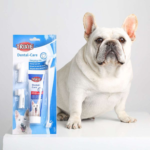 

terris dog toothpaste pet toothbrush beef tooth cleaning set