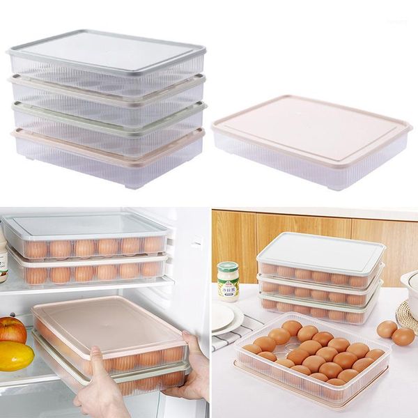 

portable 24 holes eggs holder useful plastic egg tray holder storage box container organizer bin with lid for kitchen fridge1