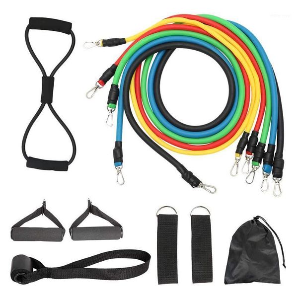 

12pcs/set pull rope fitness exercises resistance bands latex gym door anchor ankle straps with bag kit set yoga exercise fitness1