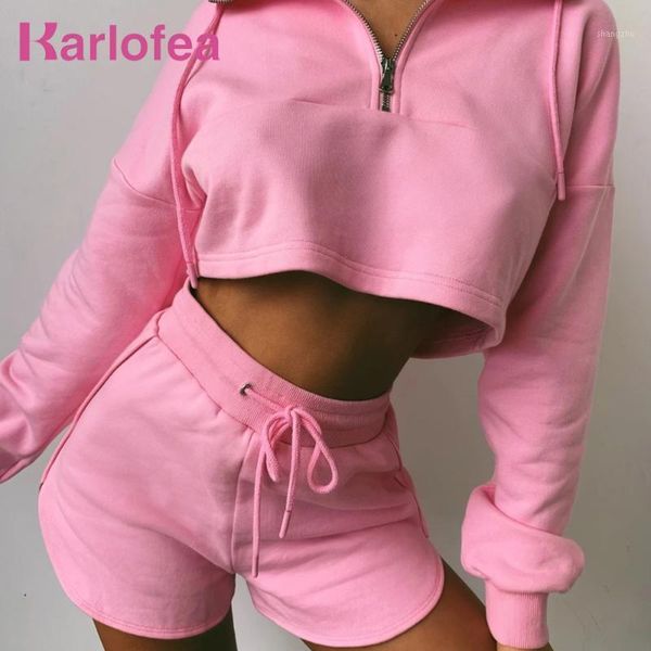 

karlofea new 2020 summer 2 piece set fashion cute street wear outfits crop short pants suit casual women shorts tracksuit1, White