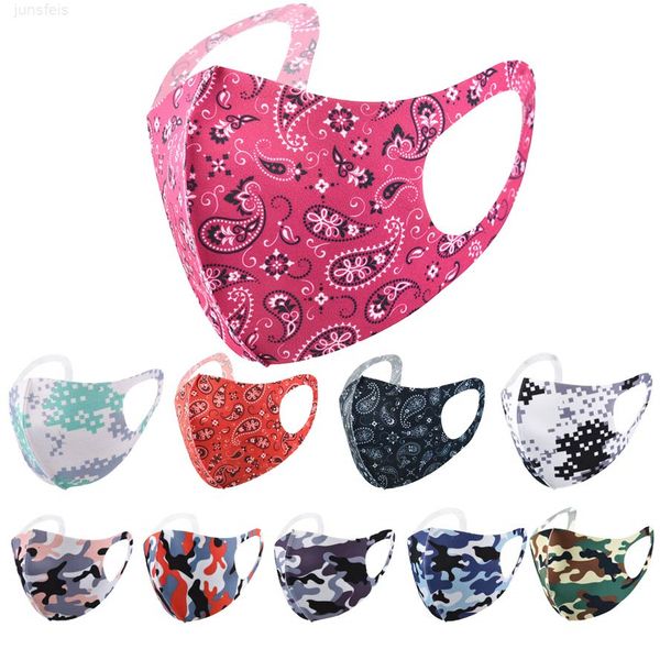 

mask printing fashion face cartoon masks camouflage cashew flower ice silk sunscreen spring summer dustproof and breathable