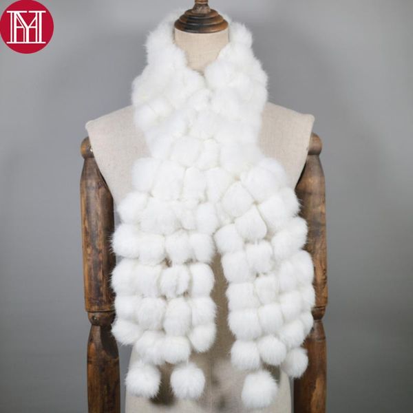 

2020 new fashion natural fur scarf lady winter warm real fur muffler women knitted 100% genuine scarves, Blue;gray