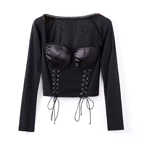 

2021 spring very kind of vintage bloodless scarecrow with cordon adjustd films cetin shirt cushionable women on short bluff breast bvdx, White