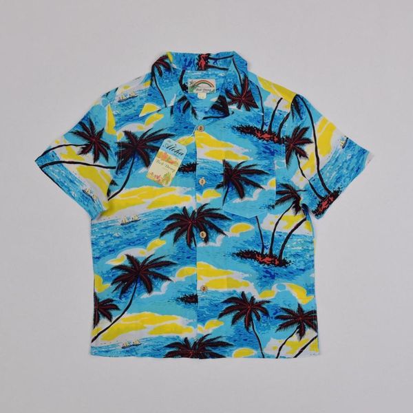 

blue sky hawaiian ocean shirts coconut palm print holiday t phj8, White;black