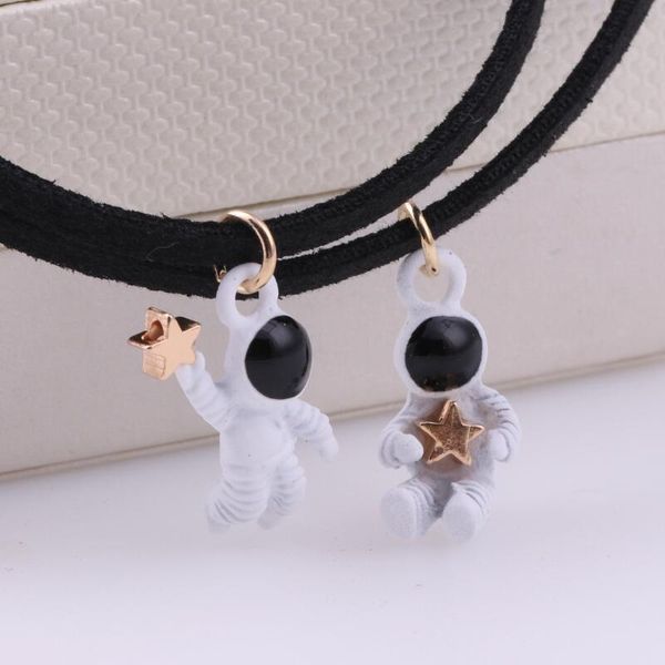 

universe astronaut galaxy necklace chain handmade vintage jewelry pendant collar choker for women christmas gift, Golden;silver