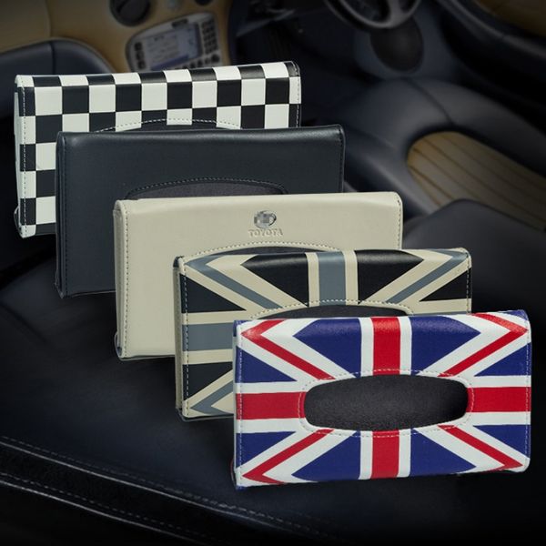 

designed rice flag tissue car box car sun visor tissue box towel sets holder auto storage decoration for car interiors accessories dhl free