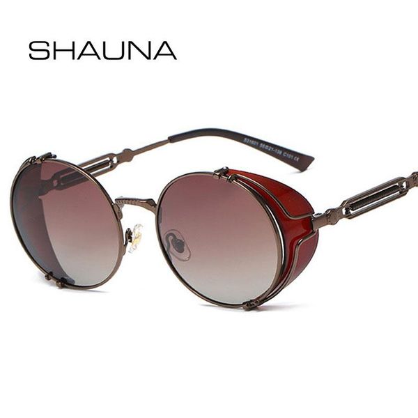 

sunglasses shauna retro polarized steampunk spring hinge round gothic rock sun glasses punk shades uv400, White;black