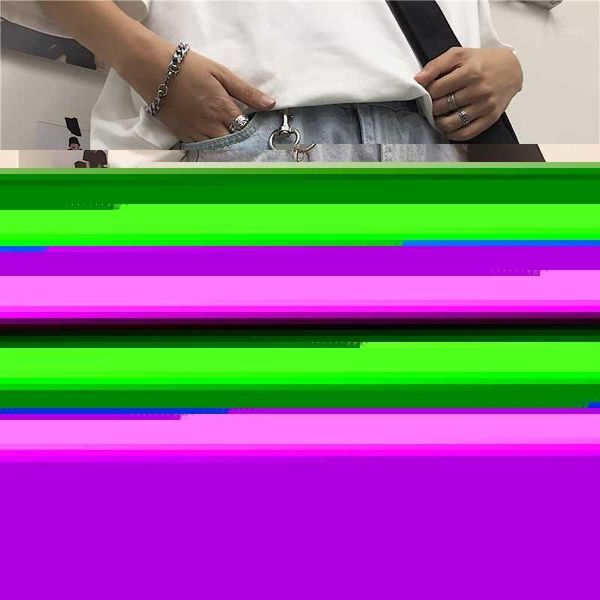 

2020summer new youth popular korean version of ins hole trend five points jeans harajuku bf couple models beggar pants blue s-xl1