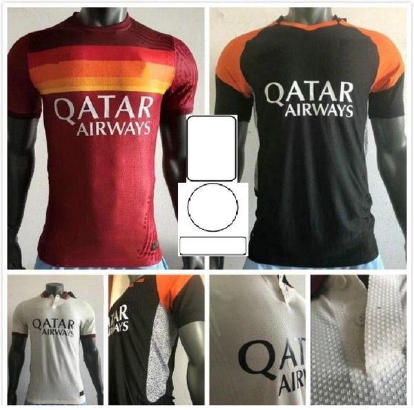 

player version rome 2020 2021 home away 3rd soccer jerseys nainggolan totti dzeko perotti de rossi pastore roma football shirts, Black;yellow