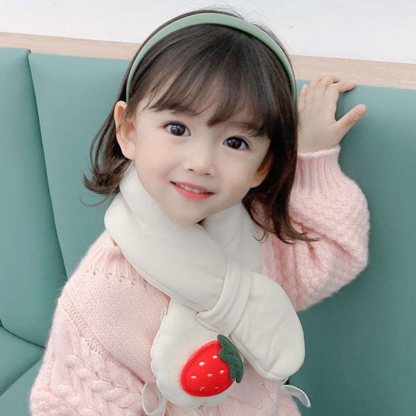 

new children's cute baby fruit winter cartoon scarf fashion thickened warm bib boys and girls, Red;brown