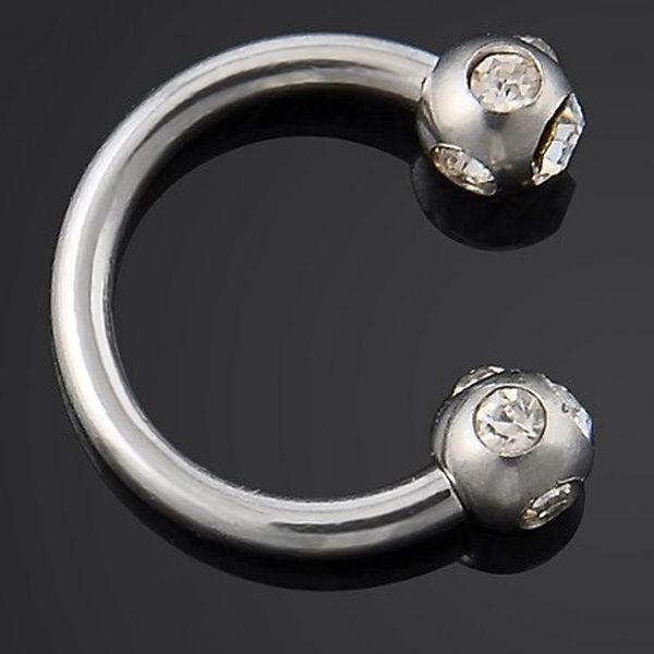 

1 шт. andoized silver color цвет из нержавеющей стали круговой штангу пирсинг бровей ювелирные изделия подковы губ пирсинг кольцо летное кол, Black