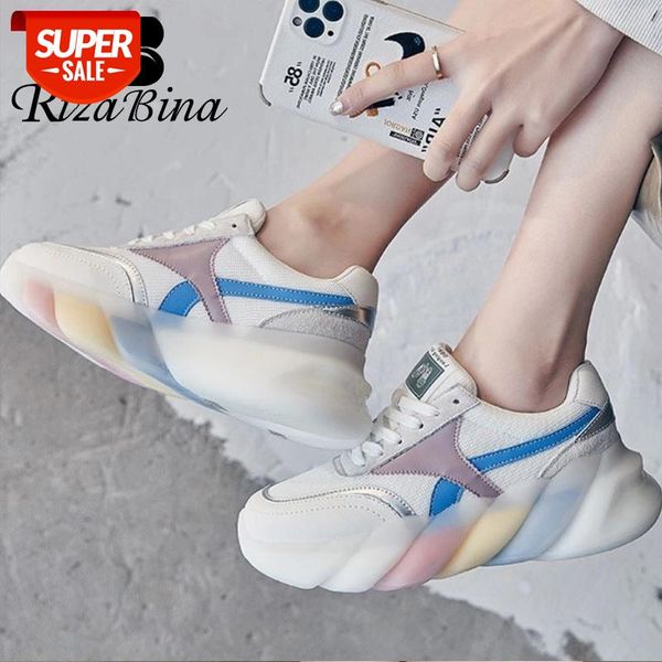 

rizabina women sneakers new arrival fashion platform shoes woman colorful bottom cross strap lady casual footwear size 35-40 #su3f