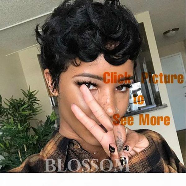 

short afro wigs for black women kinky curly wig black african american wigs human hair wig for black women, Black;brown