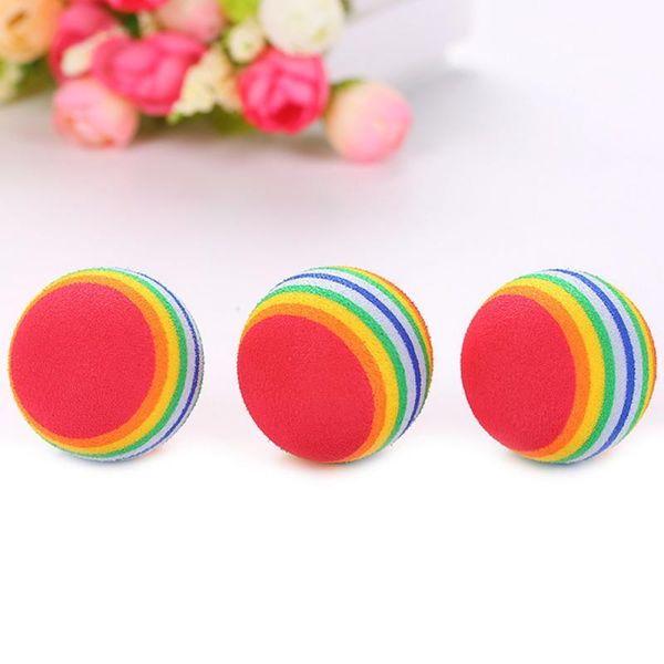 

1/3/5 pcs rainbow ball dog toys жевательные погремушки царапина eva cat dog toys ball mini милый красочный мяч интерактивный собака кошка q