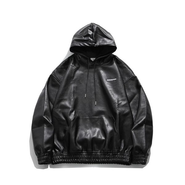 

2021 new fall in ultra-fire leather style double hong kong-style jacket gn13, Black