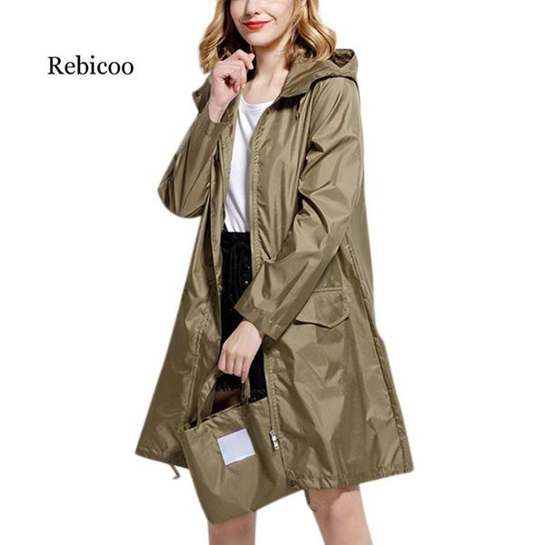 

women's rainproof outdoor waterproof jacket women's windproof loose jacket elegant ladies windbreaker, Tan;black