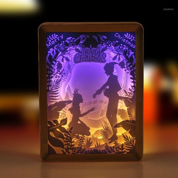 

led lamp paper sculpture night light diy handmade papercut paper carving light lamp for halloween christmas home decoration g8271