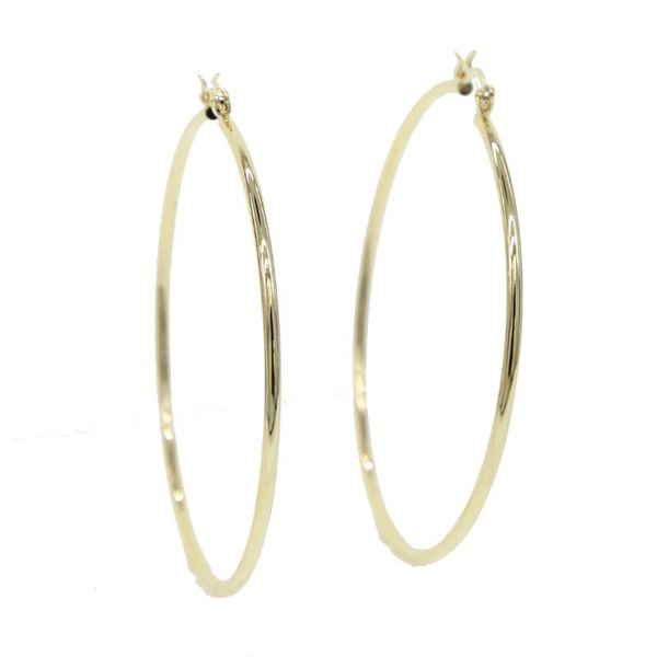 

2*60mm big round hoops polished smooth band european women earring jewelry classic trendy hoop without stones, Golden;silver